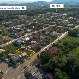 LOTE 013 - Área de 392,00m², contendo casa de alvenaria de 69,82m², situada na Rua Osvando Fernando Endler, nº 429, bairro São Caetano, Arroio do Meio/RS