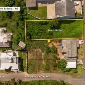 LOTE 002 - Área de 628,40m², sem benfeitorias, de frente a sul com a rua 13 de Maio no município de Nova Bréscia/RS