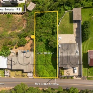 LOTE 002 - Área de 628,40m², sem benfeitorias, de frente a sul com a rua 13 de Maio no município de Nova Bréscia/RS