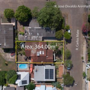 LOTE 010 - Área de 364,00m², contendo uma casa de alvenaria com 193,86m², localizada na Rua Carlos Matte, nº 457, bairro Alto da Bronze, Estrela/RS