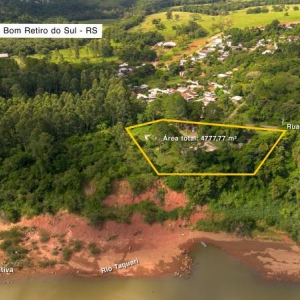 LOTE 011 - Área de 4.777,77m², contendo uma casa residencial de alvenaria com aproximadamente 300,39m², um quiosque de 38,40m² fechado com madeiras rústicas e duas piscinas, situado na Rua João Flávio Mallmann, n° 209, bairro Goiabeira, Bom Retiro do Sul/RS
