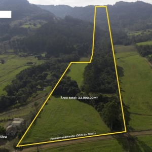 LOTE 001 - Área de terras rurais com 33.990,00m², com uma casa de construção mista, situada em Picada Forquetinha, matrícula nº 22.963 do RI de Lajeado/RS