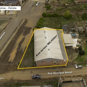 LOTE 001 - Área de 786,4550m², contendo um prédio industrial em alvenaria com uma área construída de 469,31m², localizado na Avenida Augusto Markus, n° 1393, bairro das Indústrias, Estrela/RS
