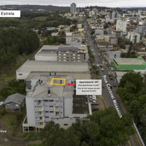 LOTE 002 - Apartamento 407 do Edifício Comercial e Residencial Coliseu, no quarto andar, com a área real privativa de 51,94m², localizado na Rua Coronel Müssnich, n° 04, bairro Centro, Estrela/RS