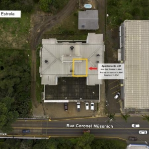 LOTE 002 - Apartamento 407 do Edifício Comercial e Residencial Coliseu, no quarto andar, com a área real privativa de 51,94m², localizado na Rua Coronel Müssnich, n° 04, bairro Centro, Estrela/RS