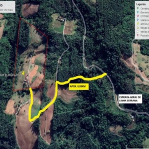 LOTE 001 - Área de 96.800,00m², contendo um galpão, situada na Estrada Geral de Linha Serrana, Santa Clara do Sul/RS