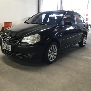 LOTE 02 - VW/POLO SEDAN 1.6, cor preta, ano/modelo 2008/2009