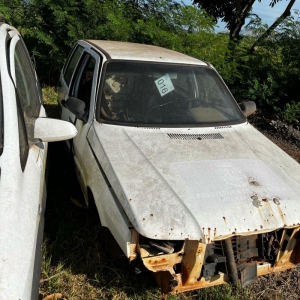 LOTE 016 - Automóvel Fiat/ Uno Mille Economy, ano/modelo 2008/2009, placas IPK7176. Avaliado em R$ 400,00.