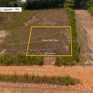 LOTE 025 - Área de 595,76m², sem edificações, localizado na Rua Erny Fleck, bairro São Bento, Lajeado/RS - LOTEAMENTO MONTE SANTO, matrícula n° 104.135 do RI de Lajeado/RS