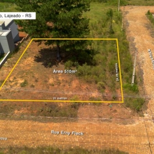 LOTE 026 - Área de 510,00m², sem edificações, localizado na Rua Erny Fleck, bairro São Bento, Lajeado/RS - LOTEAMENTO MONTE SANTO, matrícula n° 104.087 do RI de Lajeado/RS