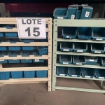 LOTE 015 - Cesto plástico organizador e dois Kit Estante Presto