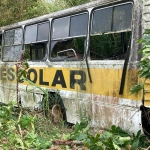 LOTE 013 - Ônibus escolar Mercedes Benz, ano 1981/1981, branco, placa IBO9335. Avaliado em R$ 1.500,00.